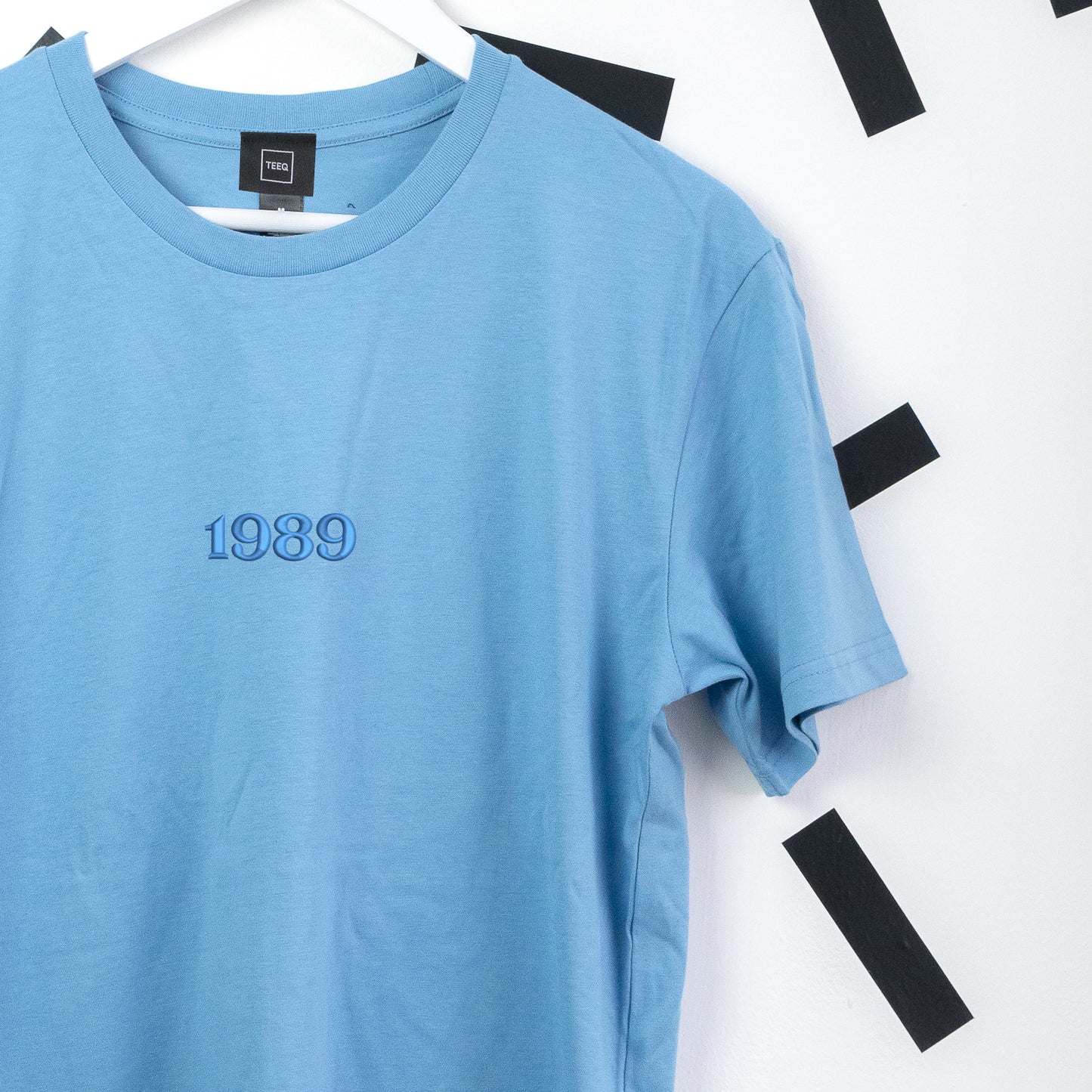 1989 Taylor Swift Embroidered Blue T-Shirt