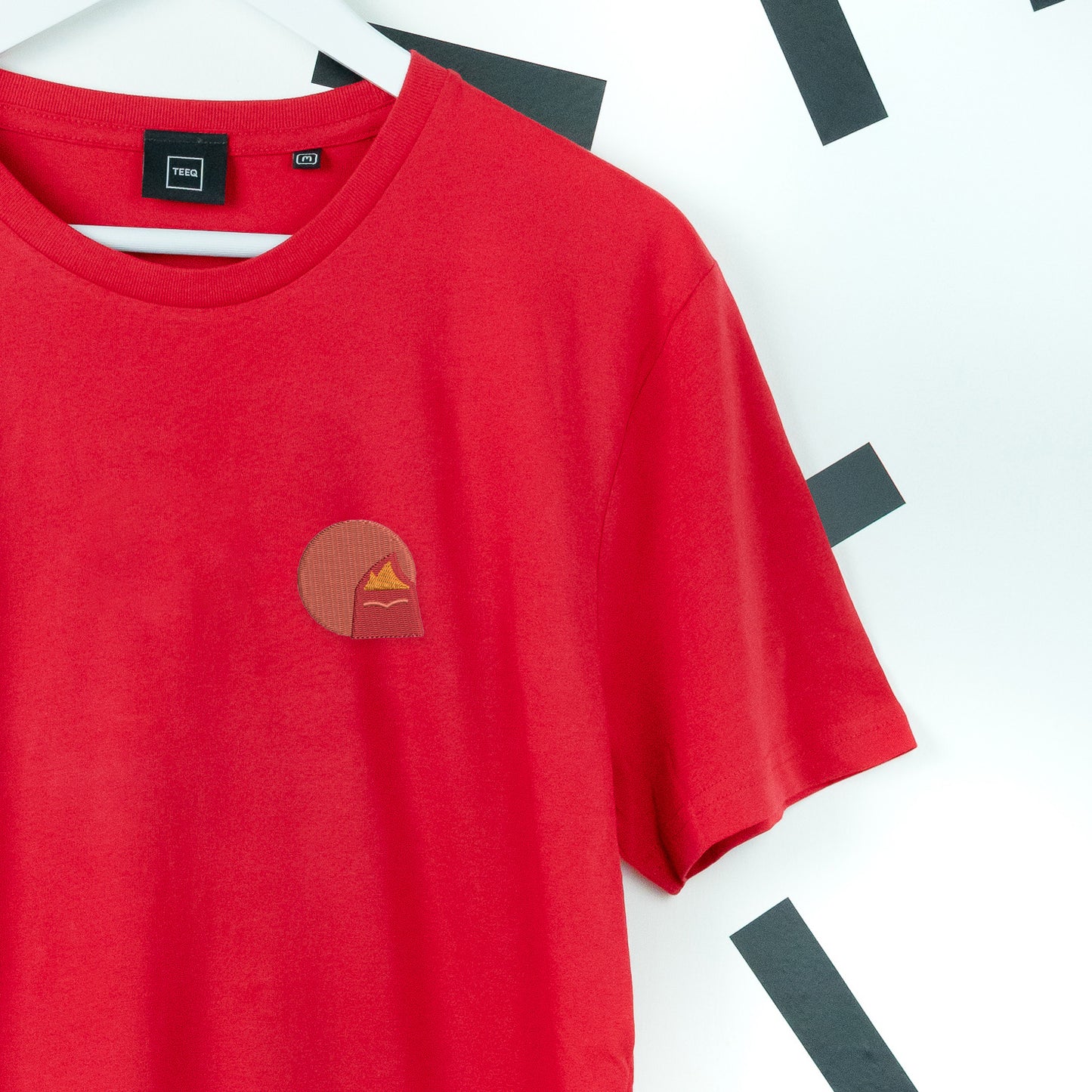 Anger Embroidered T-Shirt - Red
