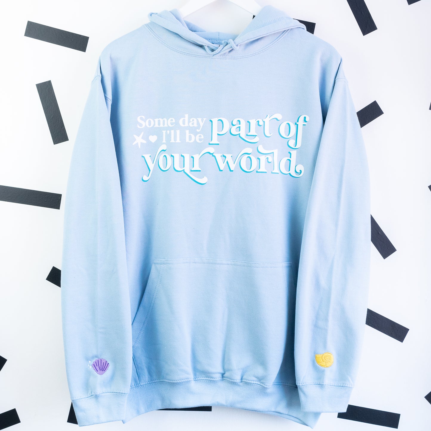Ariel Embroidered Light Blue Hoodie