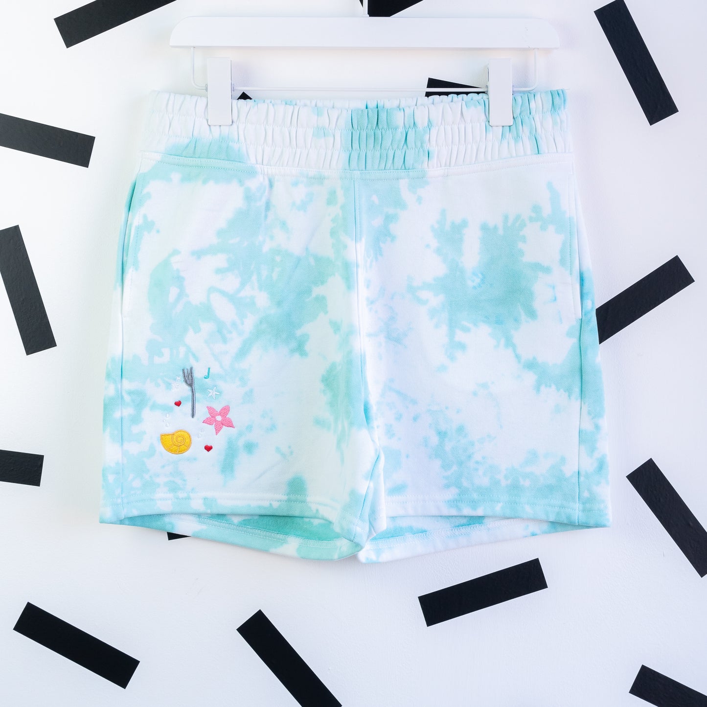 Ariel Embroidered Tie Dye Shorts