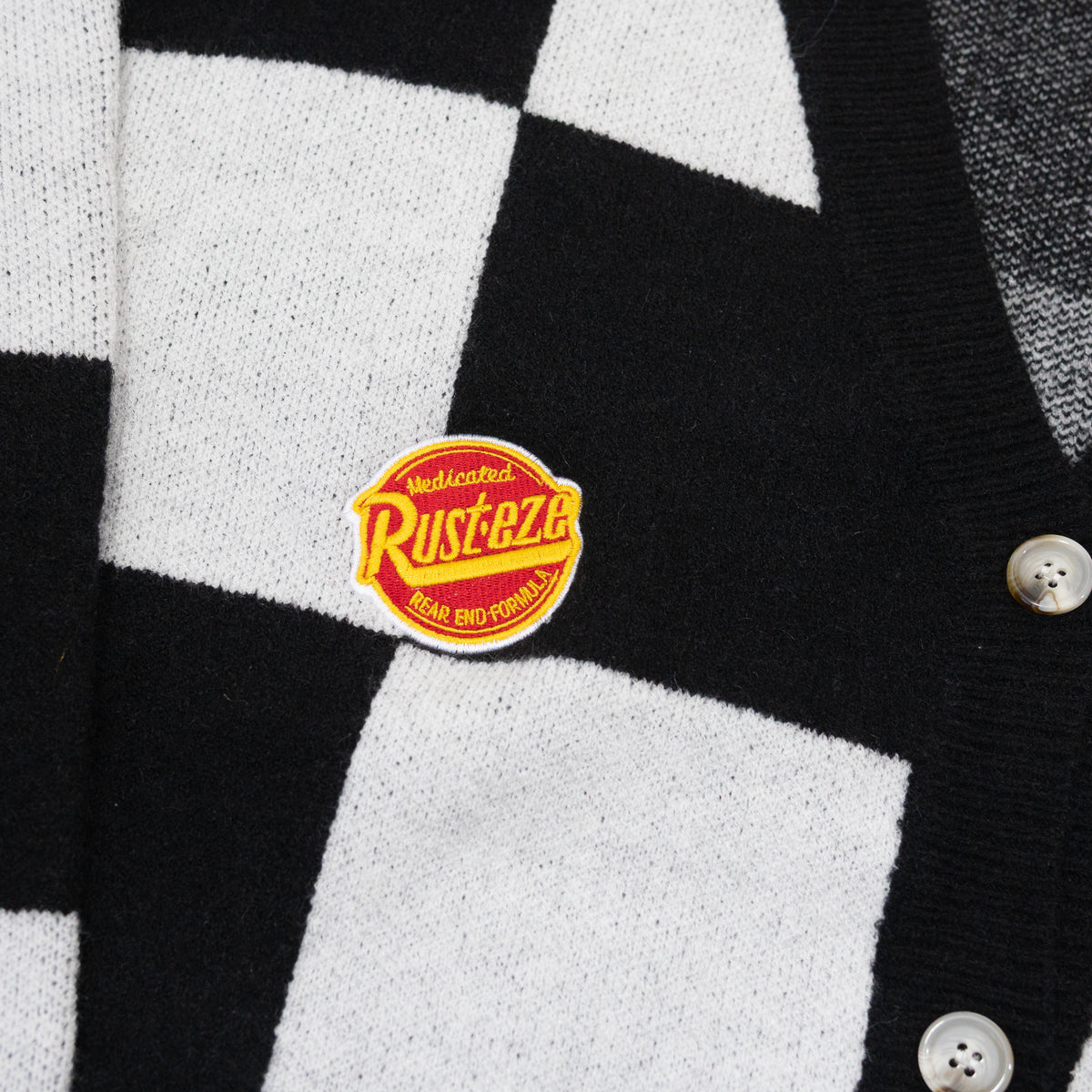 Cars Lightning McQueen Embroidered Checkered Cardigan