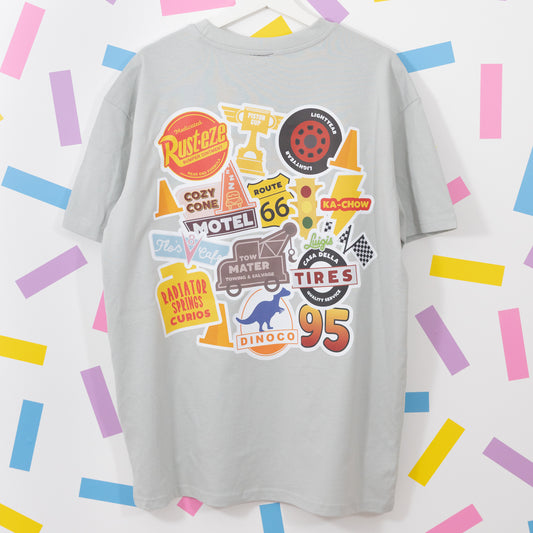Cars Radiator Springs Oversized T-Shirt - Grey