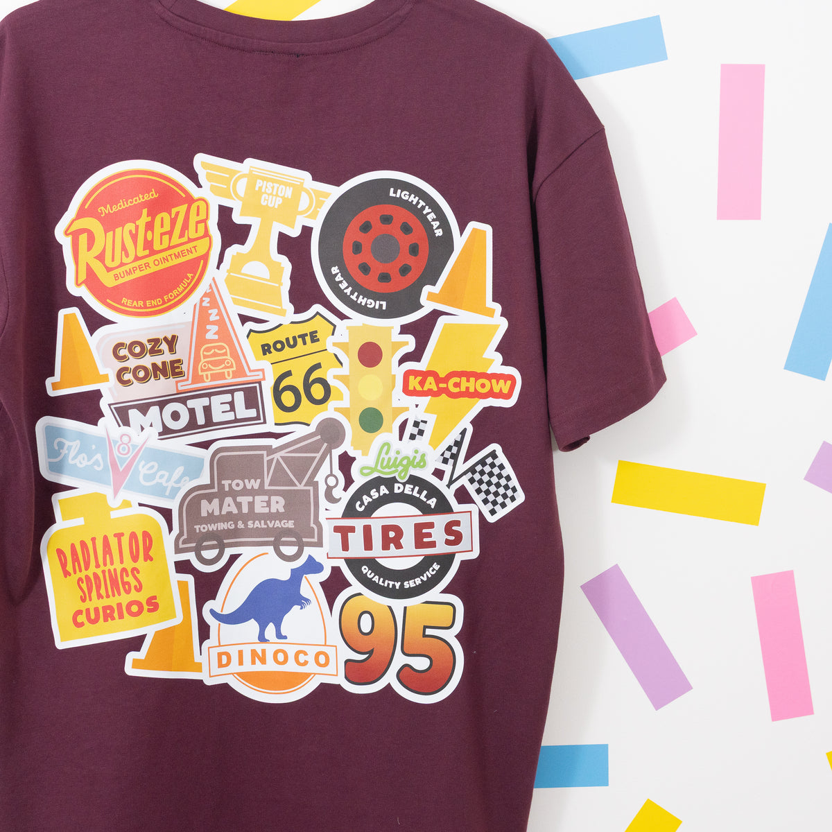 Cars Radiator Springs Oversized T-Shirt - Cherry
