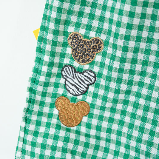 Animal Kingdom Mickey Green Gingham Shorts