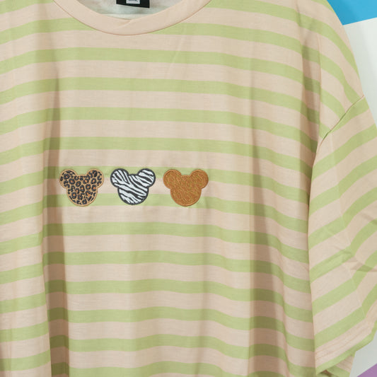 Animal Kingdom Mickey Embroidered Stripe Tee