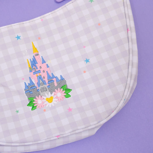 Walt Disney World Floral Gingham Sling Bag - Purple