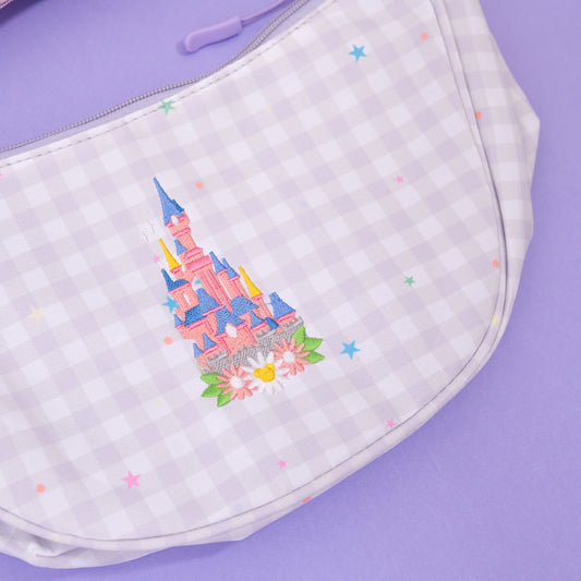 Disneyland Paris Floral Gingham Sling Bag - Purple