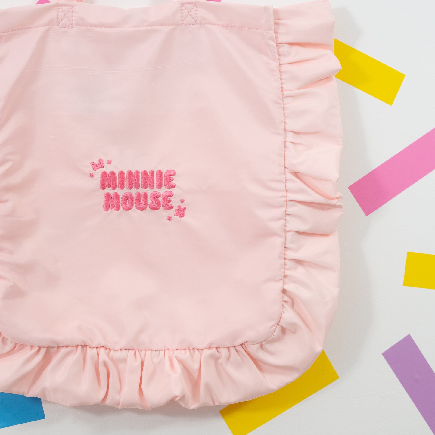 Minnie Mouse Pink Embroidered Frilly Tote Bag
