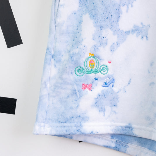 Cinderella Embroidered Tie Dye Shorts