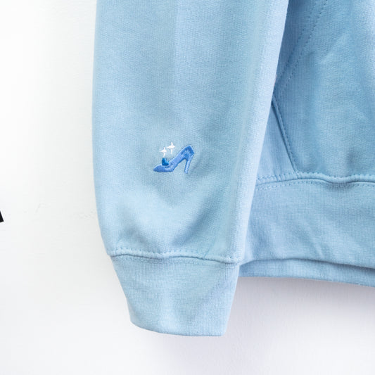 Cinderella Embroidered Light Blue Hoodie