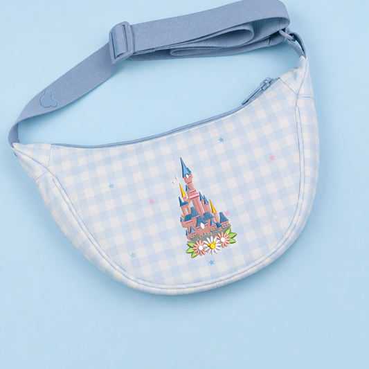 Disneyland Paris Floral Gingham Sling Bag - Blue
