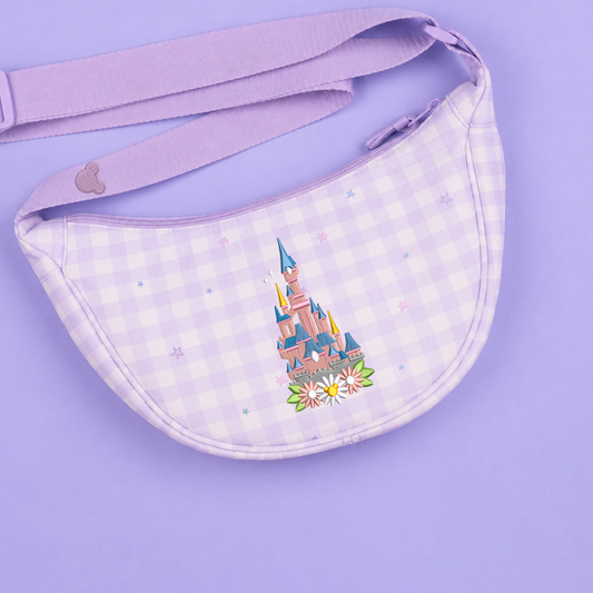 Disneyland Paris Floral Gingham Sling Bag - Purple