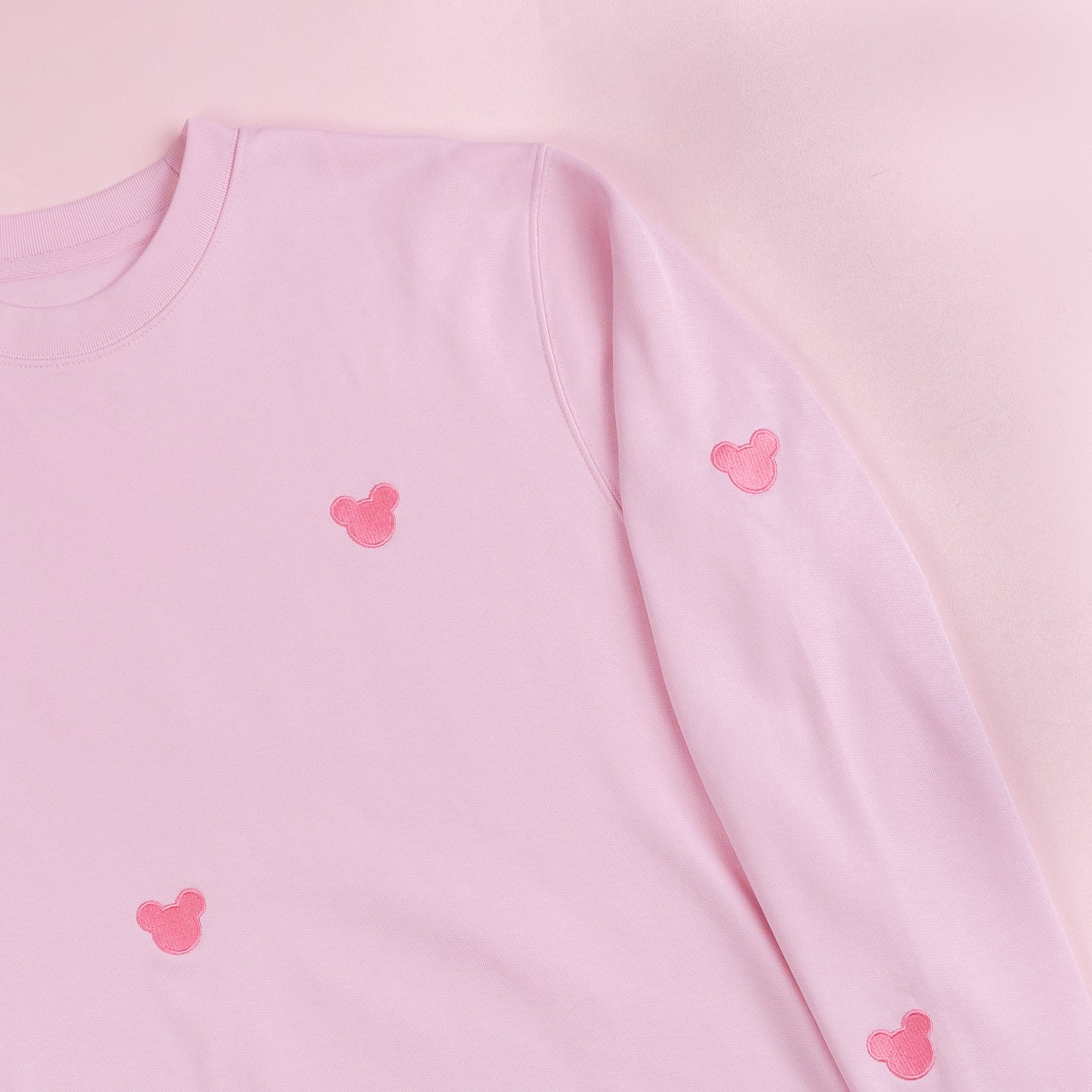 Mickey Embroidered All-Over Print Jumper - Pink
