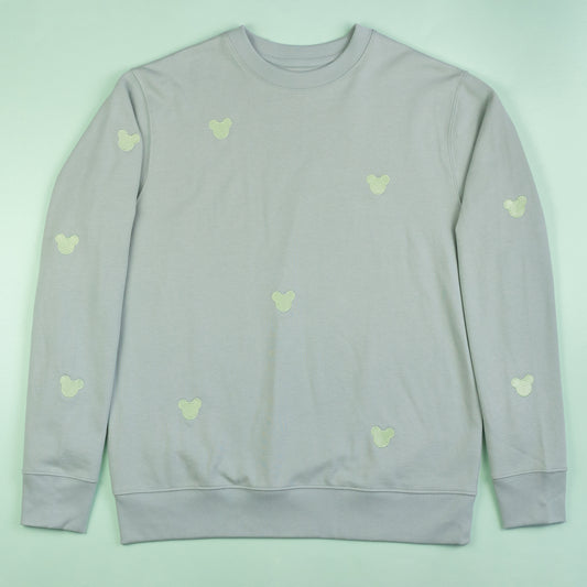 Mickey Embroidered All-Over Print Jumper - Sage
