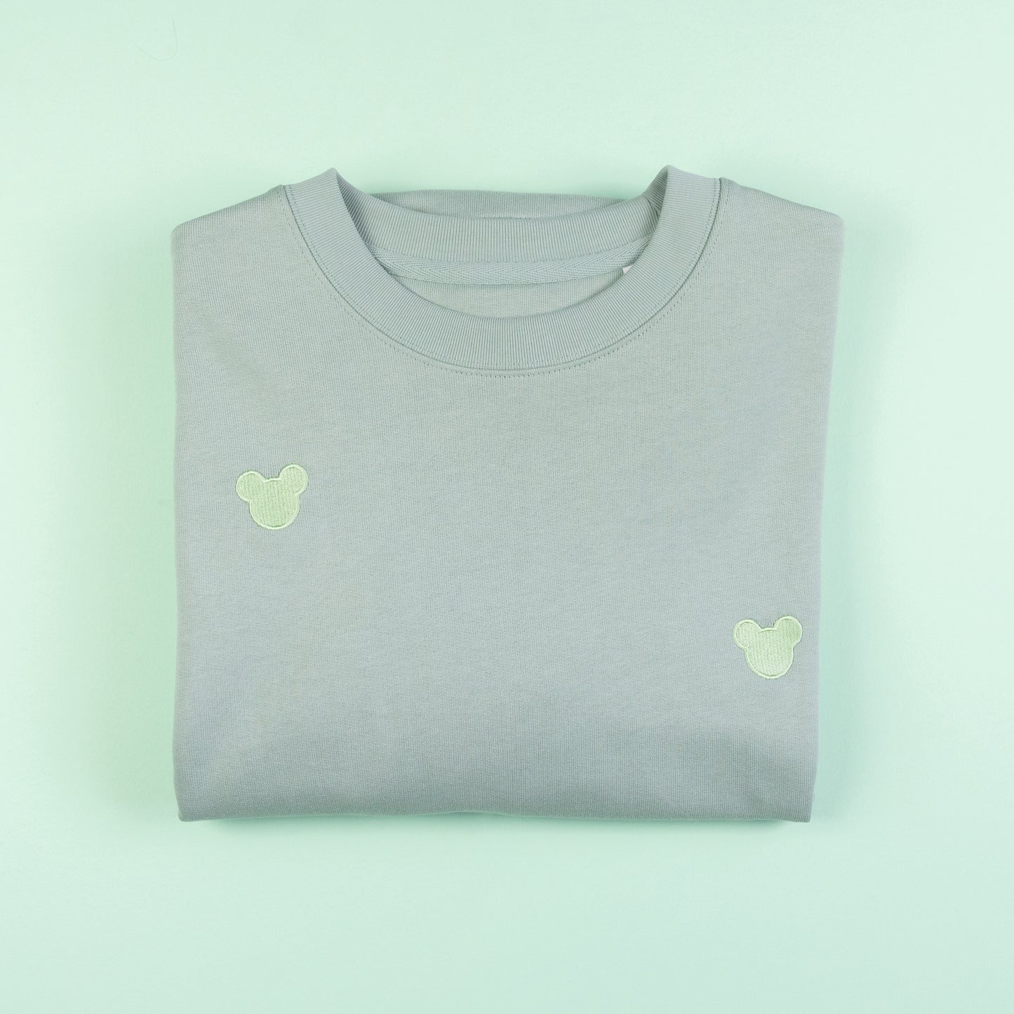 Mickey Embroidered All-Over Print Jumper - Sage