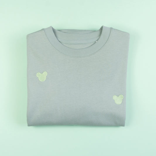 Mickey Embroidered All-Over Print Jumper - Sage