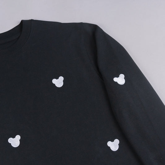 Mickey Embroidered All-Over Print Jumper - Black