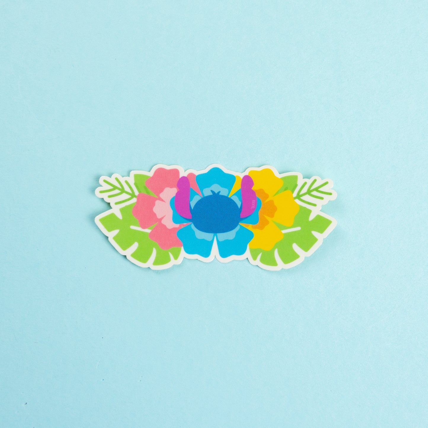 Stitch Floral Vinyl Sticker