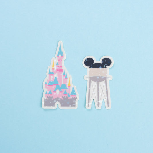Disneyland Paris Park Sparkly Vinyl Stickers