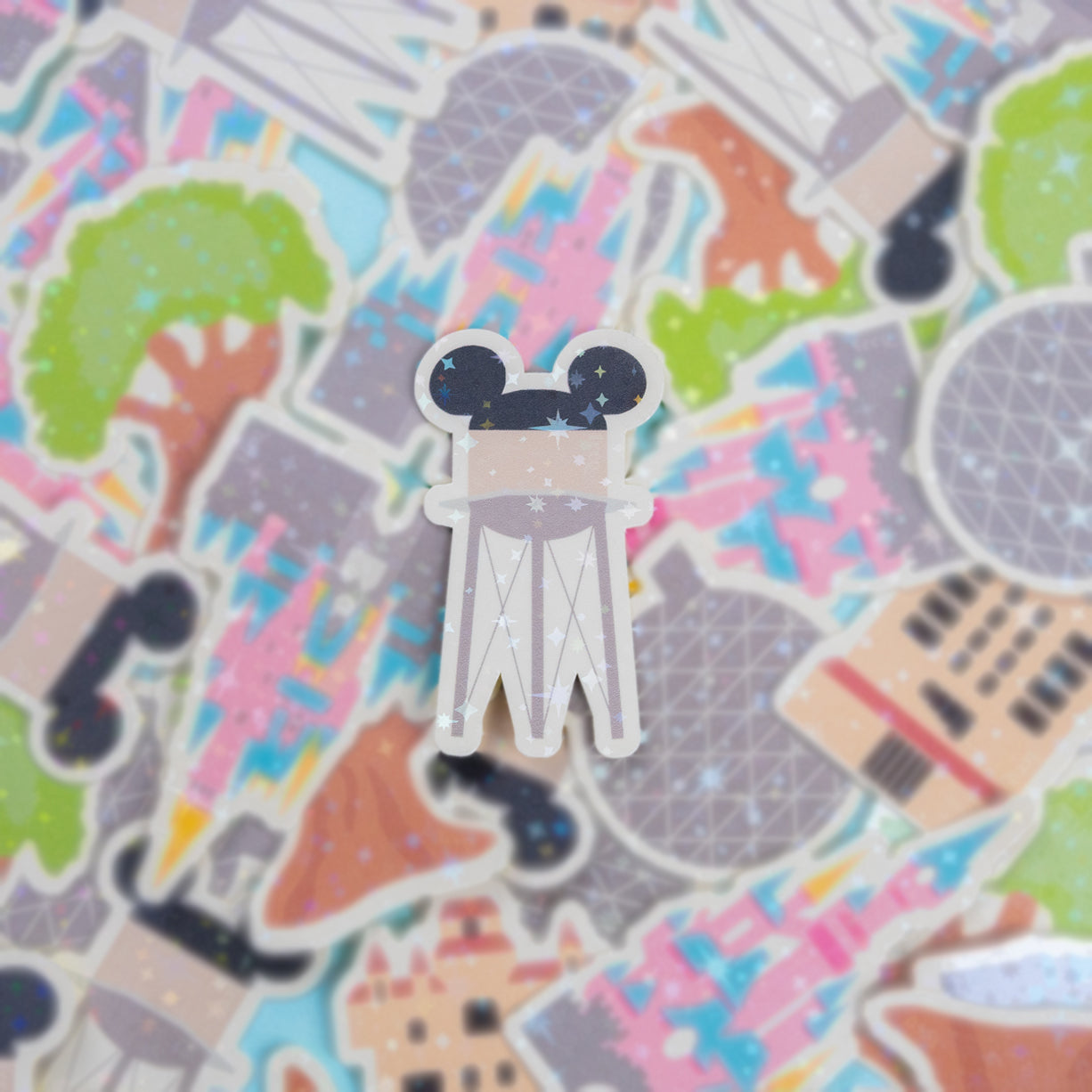 Disneyland Paris Park Sparkly Vinyl Stickers