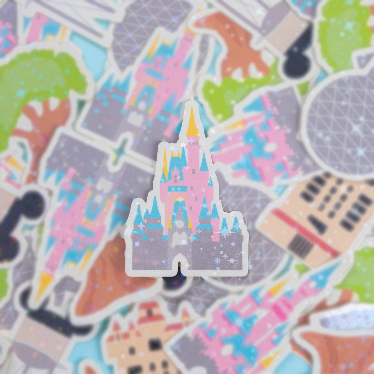 Walt Disney World Park Sparkly Vinyl Stickers