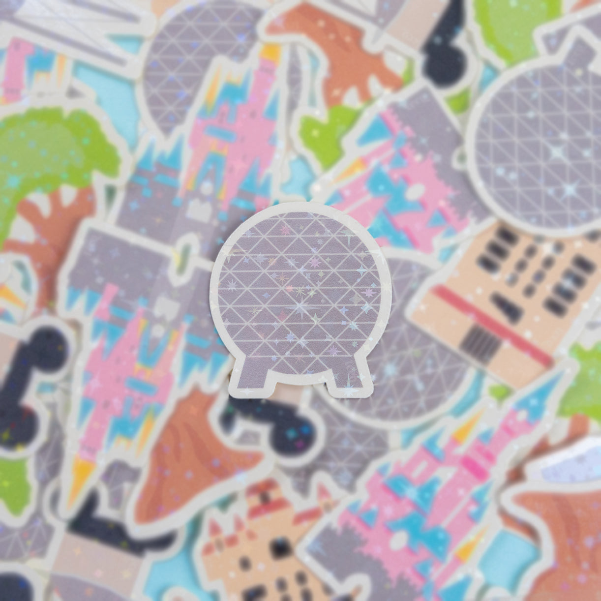 Walt Disney World Park Sparkly Vinyl Stickers