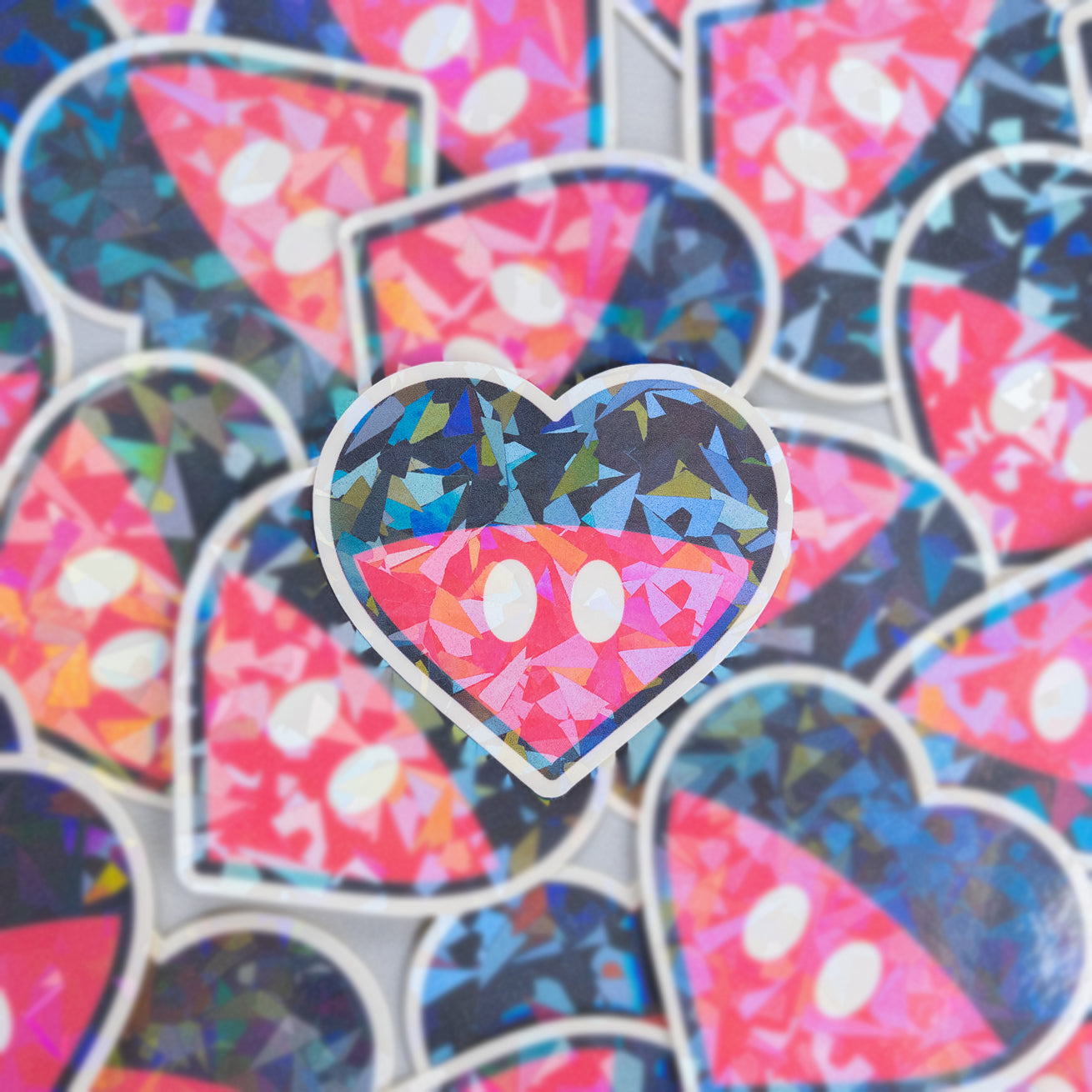 Mickey Heart Sparkly Vinyl Stickers