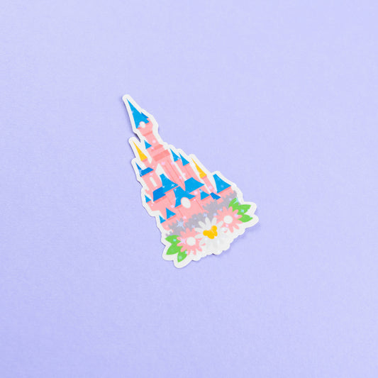Disneyland Paris Floral Sparkly Vinyl Stickers
