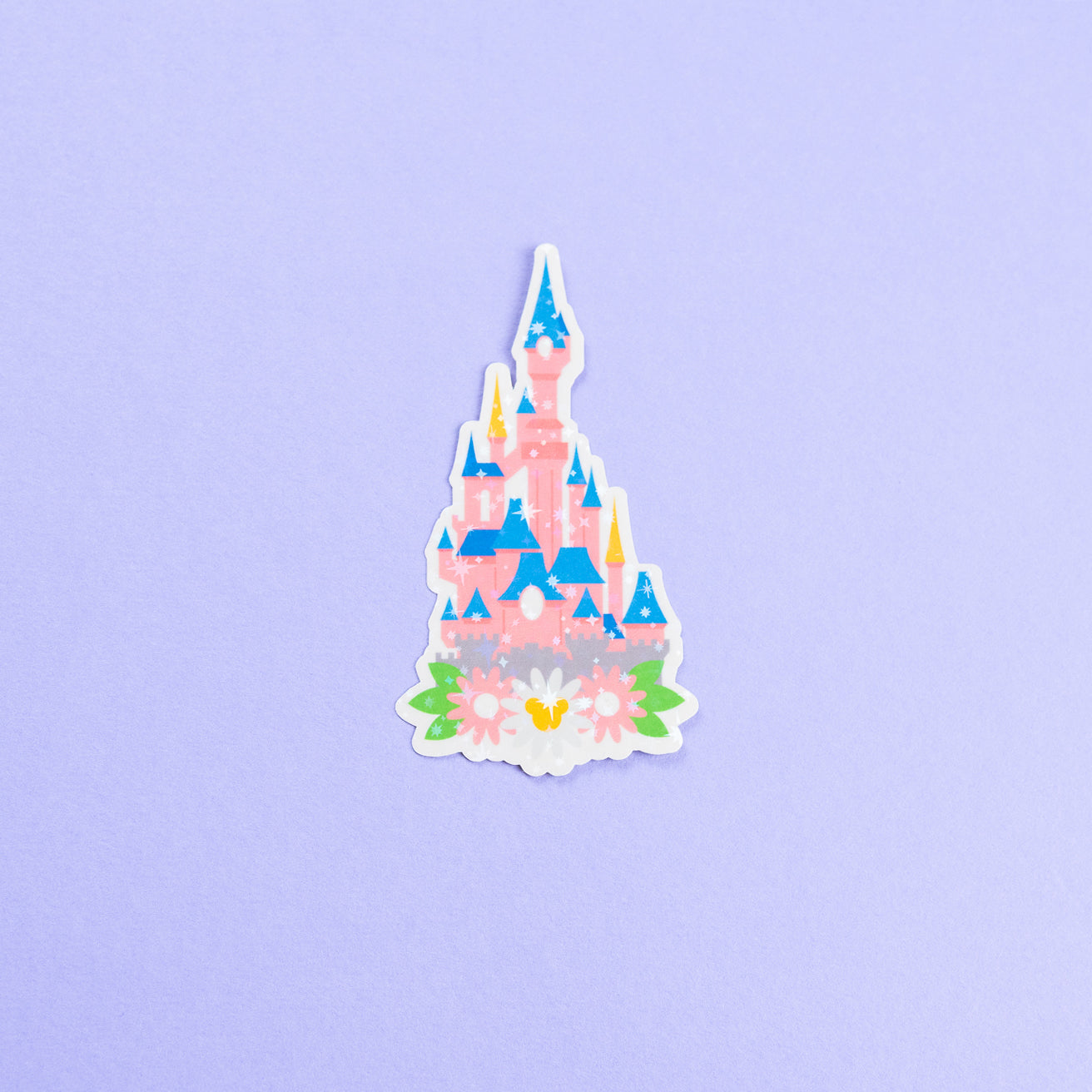 Disneyland Paris Floral Sparkly Vinyl Stickers