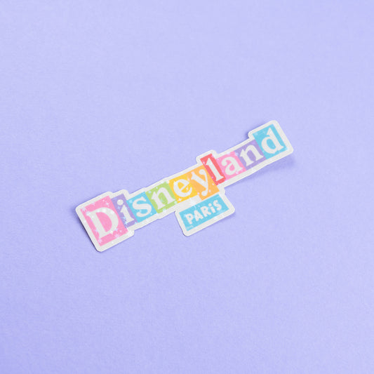 Disneyland Paris Sign Sparkly Vinyl Stickers