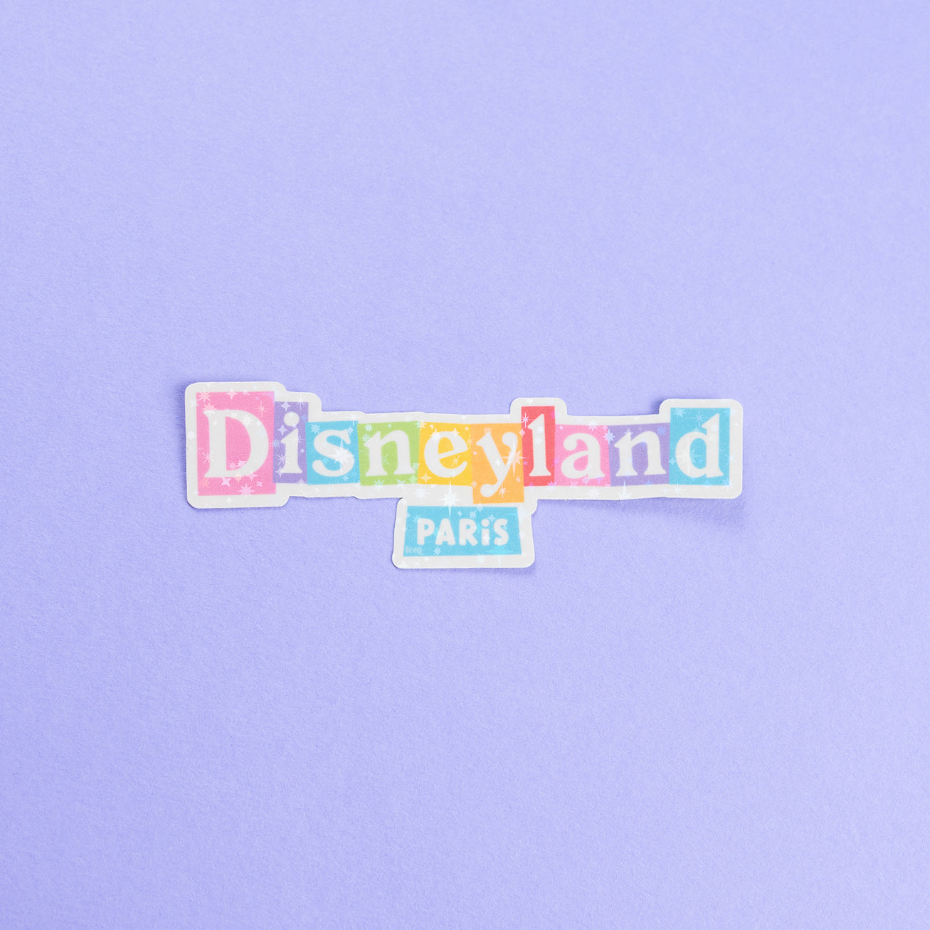 Disneyland Paris Sign Sparkly Vinyl Stickers