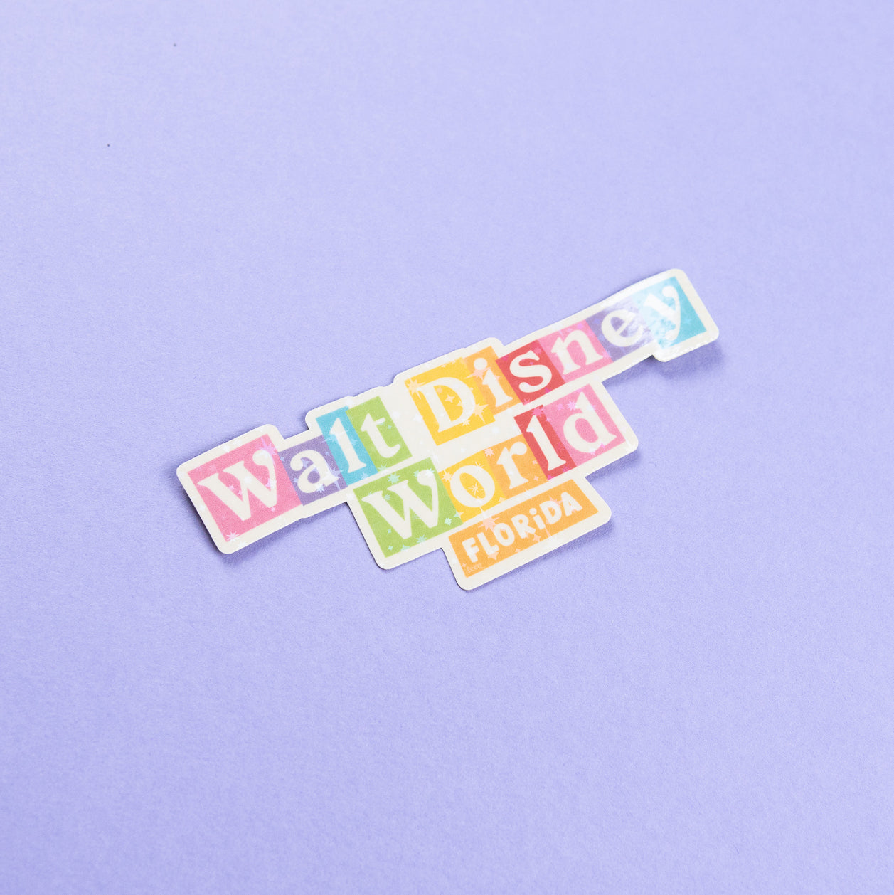 Walt Disney World Sign Sparkly Vinyl Stickers
