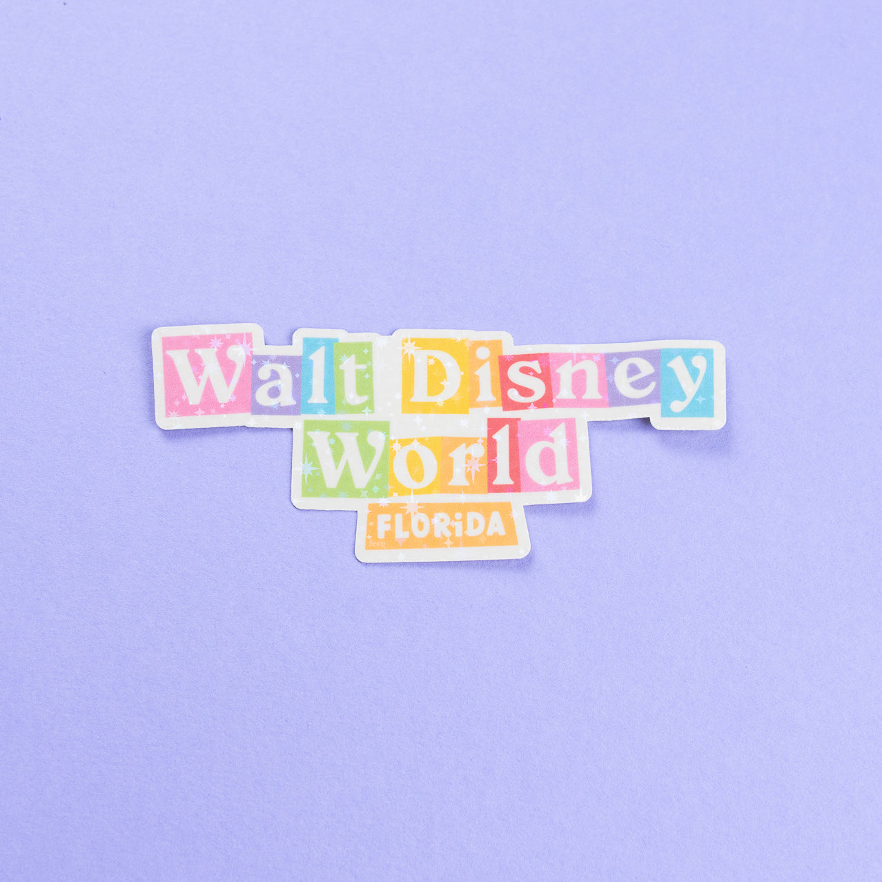 Walt Disney World Sign Sparkly Vinyl Stickers