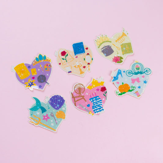 Princess Heart Shiny Vinyl Stickers