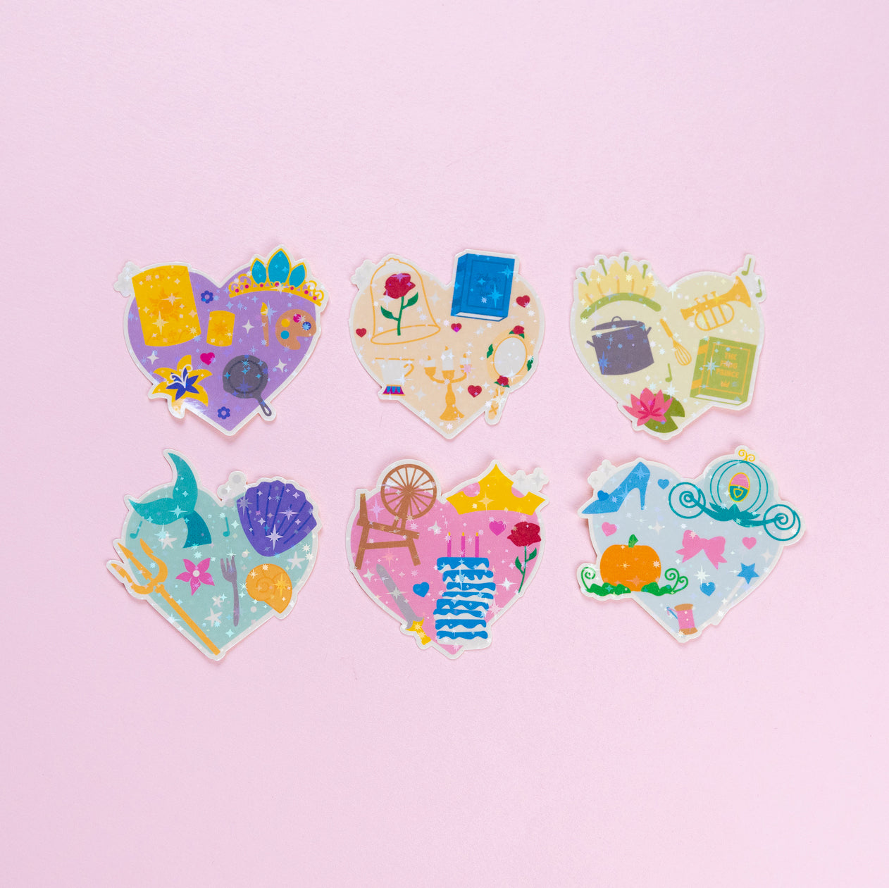 Princess Heart Shiny Vinyl Stickers