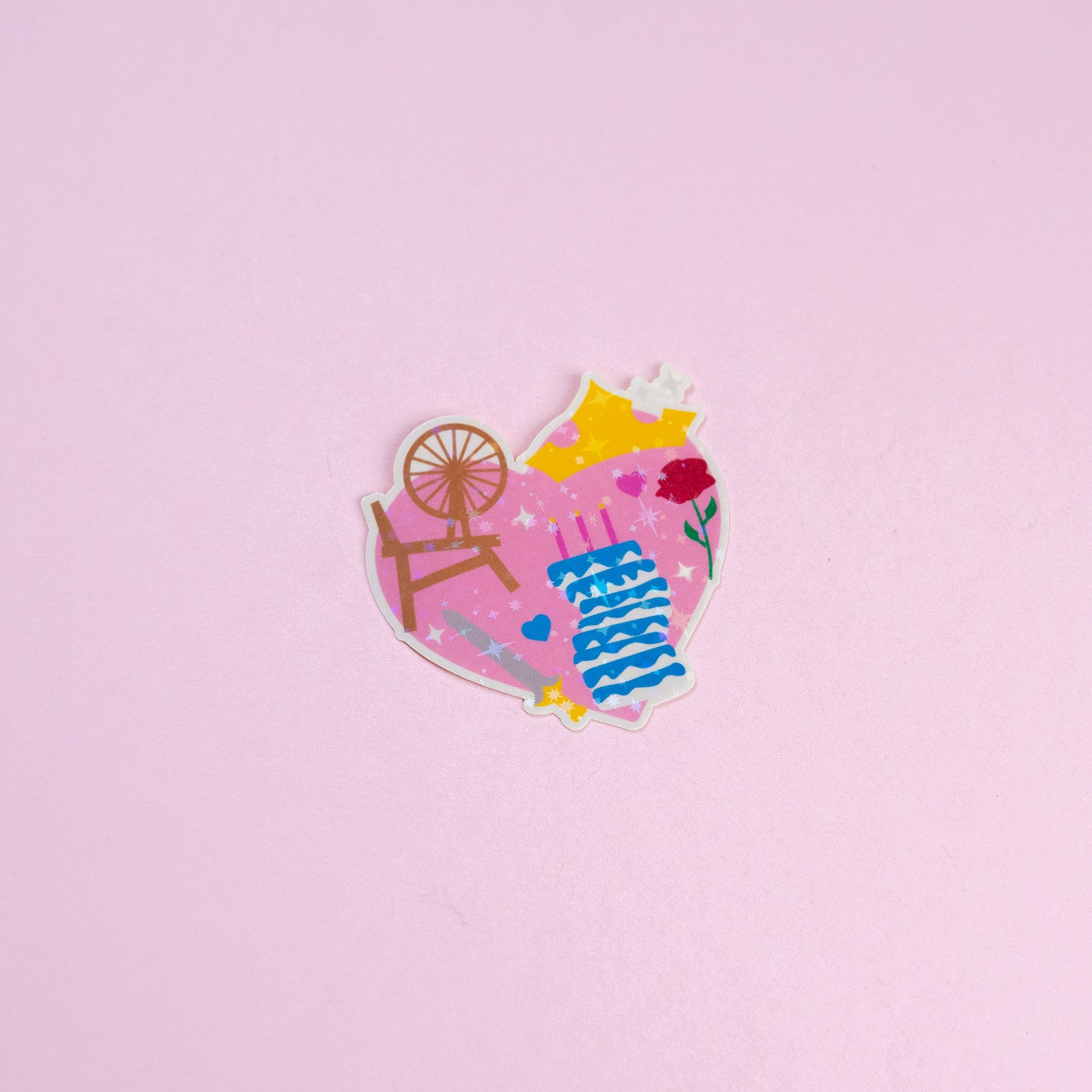 Princess Heart Shiny Vinyl Stickers