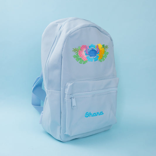 Stitch Floral Embroidered Mini Backpack