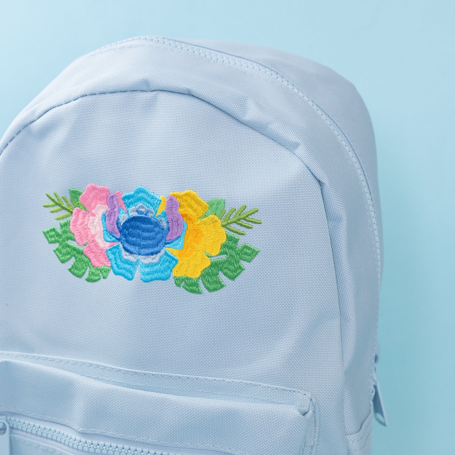 Stitch Floral Embroidered Mini Backpack