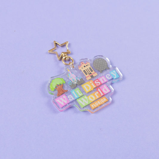 Walt Disney World Sign Glittery Keyring