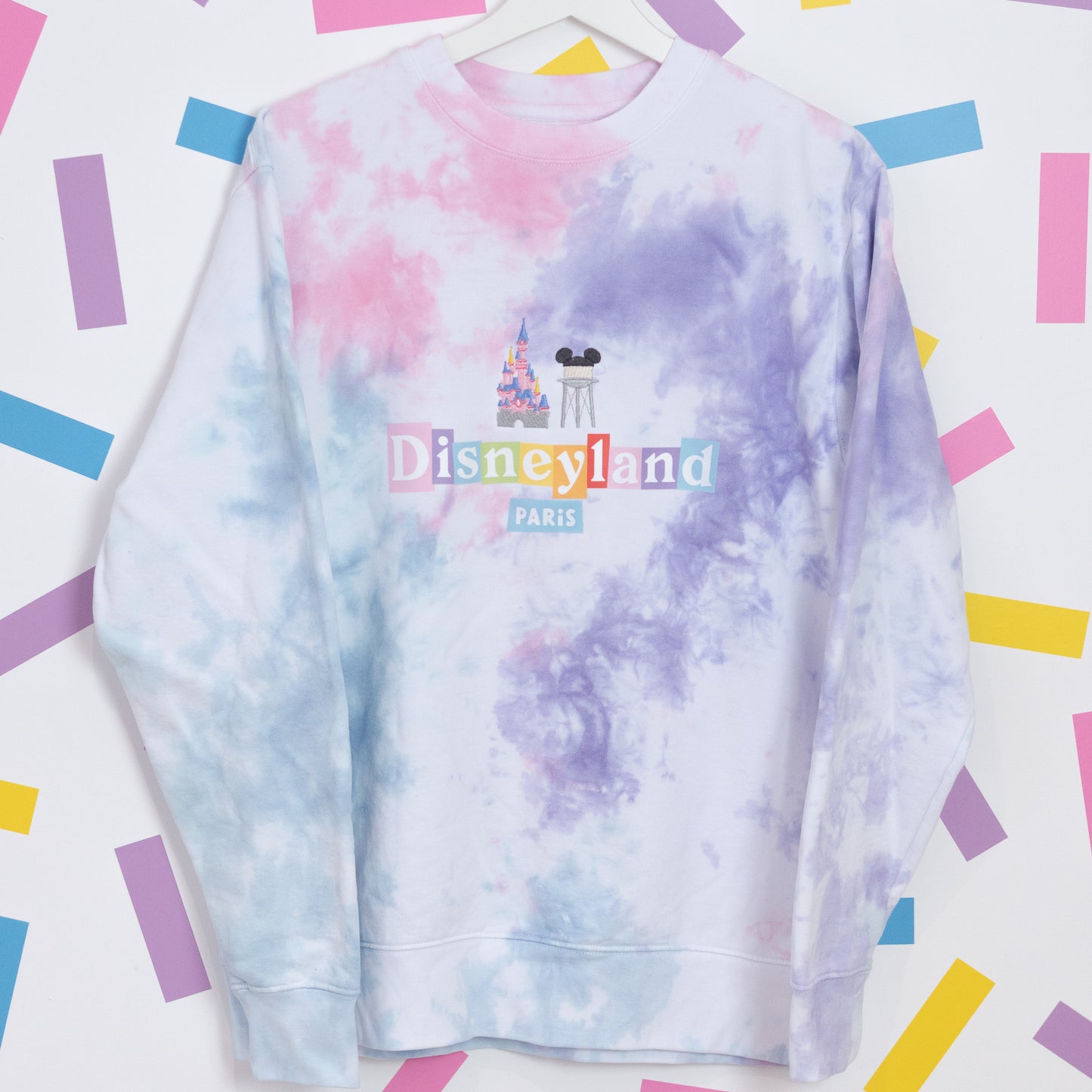 Sample - Disneyland Paris Embroidered/Printed Tie Dye Jumper - Medium