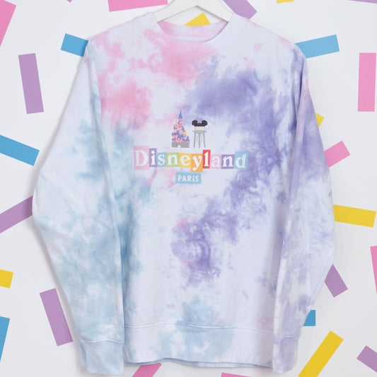 Sample - Disneyland Paris Embroidered/Printed Tie Dye Jumper - Medium