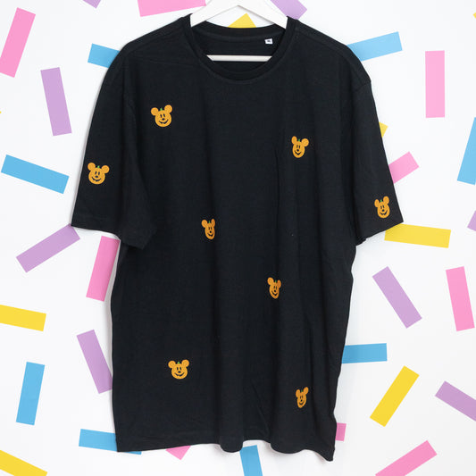 Sample - Mickey Pumpkin Pattern Printed T-Shirt - Black