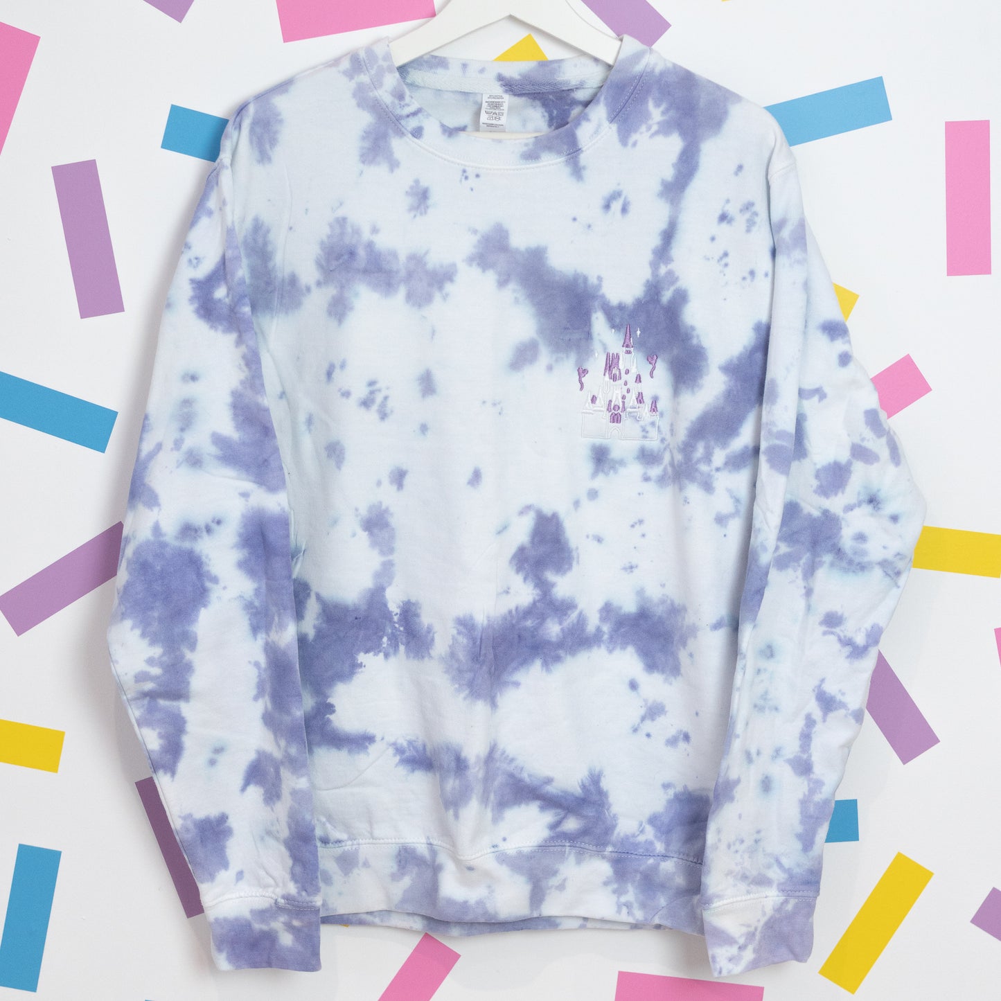 Sample - WDW Castle Purple/White Tie Dye Jumper
