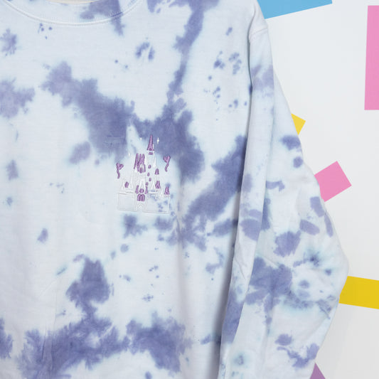 Sample - WDW Castle Purple/White Tie Dye Jumper