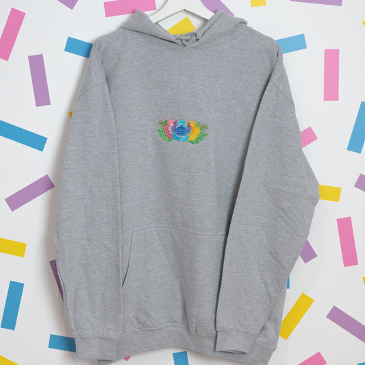 Sample - Stitch Floral Embroidered Hoodie - XL