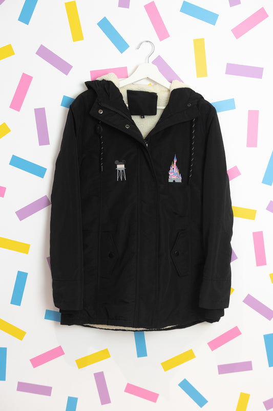 Sample - Disneyland Paris Embroidered Black Coat - M/10-12UK