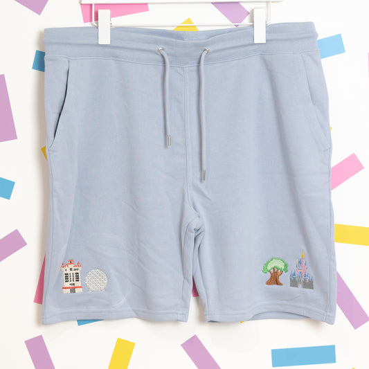 Sample - WDW Embroidered Blue Shorts