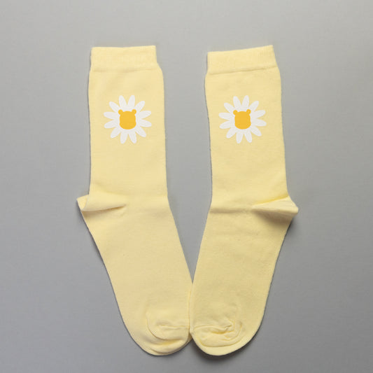 Sample - Winnie Flower Yellow Socks 4/7UK