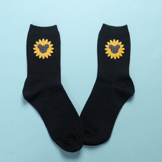 Sample - Mickey's Sunflower Black Socks 4/7UK
