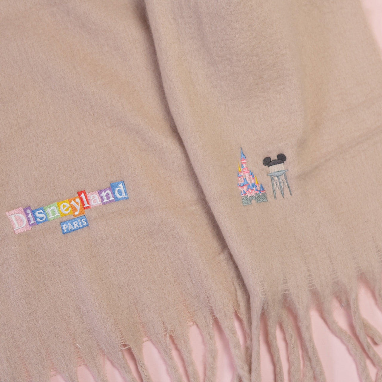Sample - Disneyland Paris Embroidered Pink Scarf
